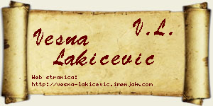 Vesna Lakićević vizit kartica